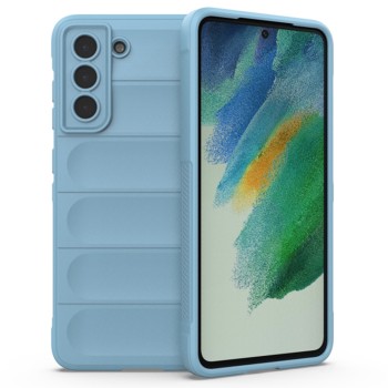 Husa pentru Samsung Galaxy S21 FE 5G, Antisoc, Margini Striatii, Magic Shield, Bleu