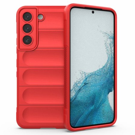 Husa pentru Samsung Galaxy S22 5G, Antisoc, Margini Striatii, Magic Shield, Red