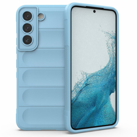 Husa pentru Samsung Galaxy S22 5G, Antisoc, Margini Striatii, Magic Shield, Bleu