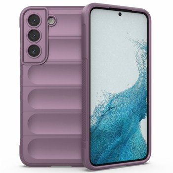 Husa pentru Samsung Galaxy S22 5G, Antisoc, Margini Striatii, Magic Shield, Purple