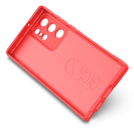 Husa pentru Samsung Galaxy S22 Ultra, Antisoc, Margini Striatii, Magic Shield, Red