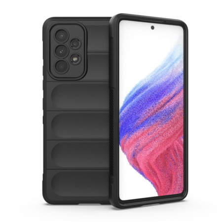 Husa pentru Samsung Galaxy A53 5G, Antisoc, Margini Striatii, Magic Shield, Black
