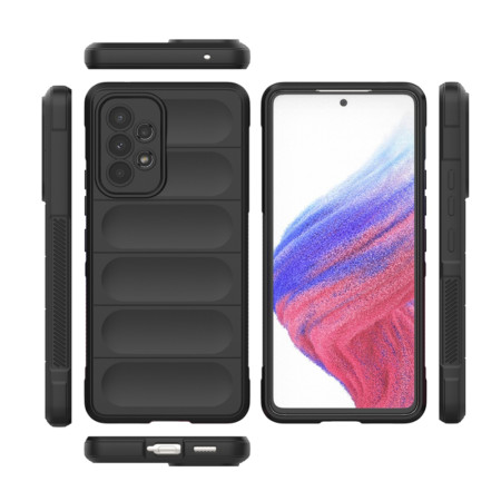 Husa pentru Samsung Galaxy A53 5G, Antisoc, Margini Striatii, Magic Shield, Black