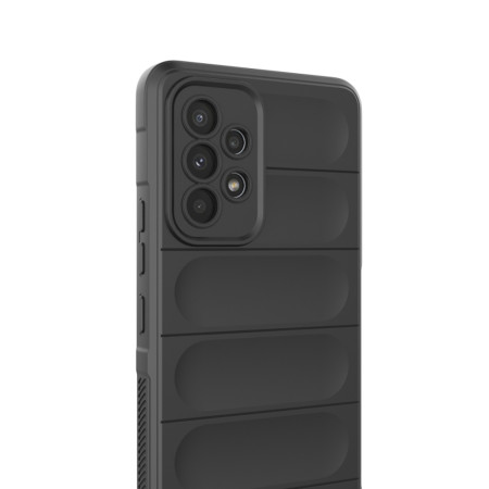 Husa pentru Samsung Galaxy A53 5G, Antisoc, Margini Striatii, Magic Shield, Black