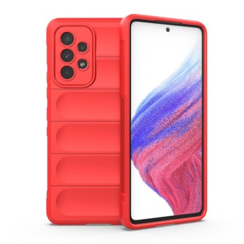 Husa pentru Samsung Galaxy A53 5G, Antisoc, Margini Striatii, Magic Shield, Red