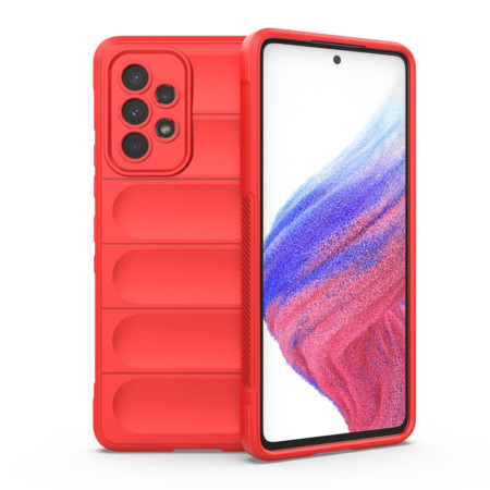 Husa pentru Samsung Galaxy A53 5G, Antisoc, Margini Striatii, Magic Shield, Red