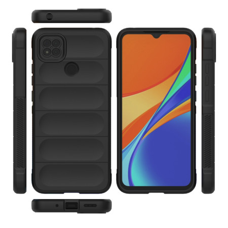 Husa pentru Xiaomi Redmi 9C / Redmi 9C NFC, Antisoc, Margini Striatii, Magic Shield, Black