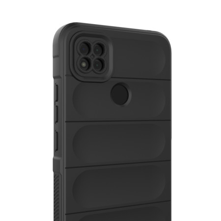 Husa pentru Xiaomi Redmi 9C / Redmi 9C NFC, Antisoc, Margini Striatii, Magic Shield, Black