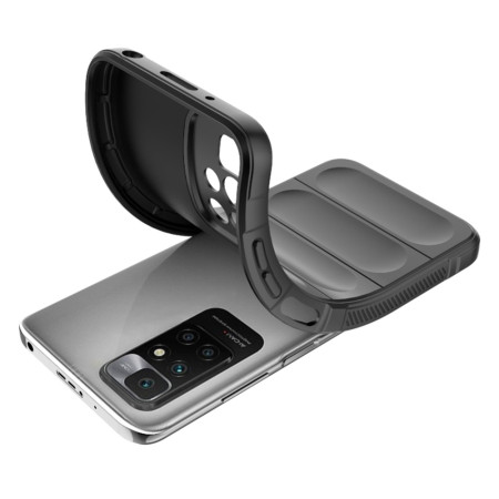 Husa pentru Xiaomi Redmi 10 / Redmi 10 2022, Antisoc, Margini cu Striatii, Design Minimalist, Black