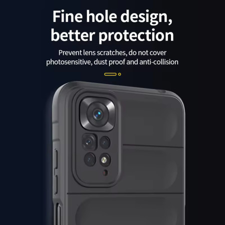 Husa pentru Xiaomi Redmi Note 11 / Note 11S, Antisoc, Margini cu Striatii, Design Minimalist, Black