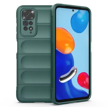 Husa pentru Xiaomi Redmi Note 11 / Note 11S, Antisoc, Margini cu Striatii, Design Minimalist, Green
