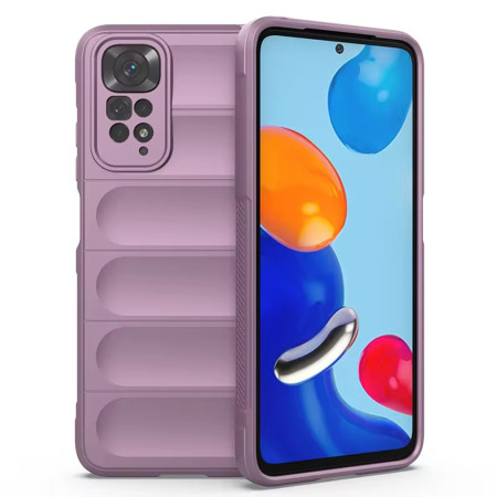 Husa pentru Xiaomi Redmi Note 11 / Note 11S, Antisoc, Margini cu Striatii, Design Minimalist, Purple