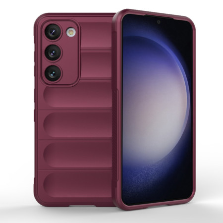 Husa pentru Samsung Galaxy S23, Antisoc, Margini cu Striatii, Design Minimalist, Bordeaux