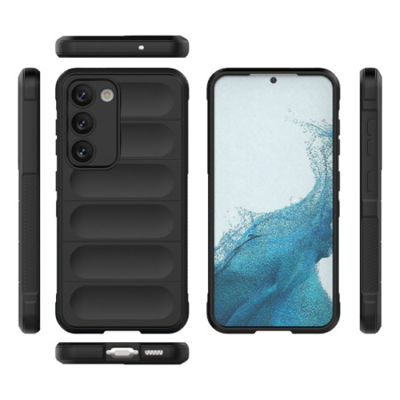 Husa pentru Samsung Galaxy S23 Plus, Antisoc, Margini cu Striatii, Design Minimalist, Black