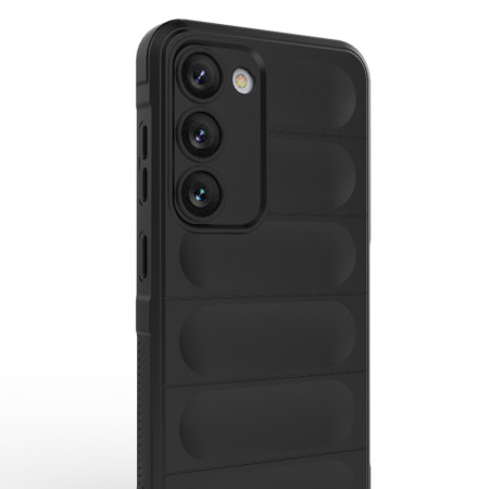 Husa pentru Samsung Galaxy S23 Plus, Antisoc, Margini cu Striatii, Design Minimalist, Black