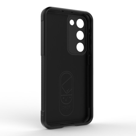 Husa pentru Samsung Galaxy S23 Plus, Antisoc, Margini cu Striatii, Design Minimalist, Black