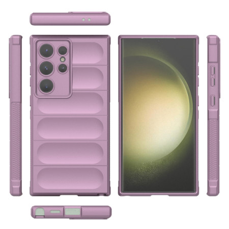 Husa pentru Samsung Galaxy S23 Ultra, Antisoc, Margini cu Striatii, Design Minimalist, Purple