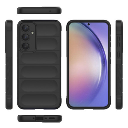 Husa pentru Samsung Galaxy A54, Antisoc, Margini cu Striatii, Design Minimalist, Black