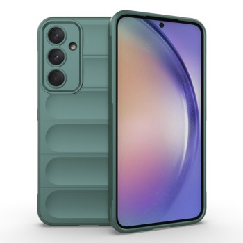 Husa pentru Samsung Galaxy A54, Antisoc, Margini cu Striatii, Design Minimalist, Green