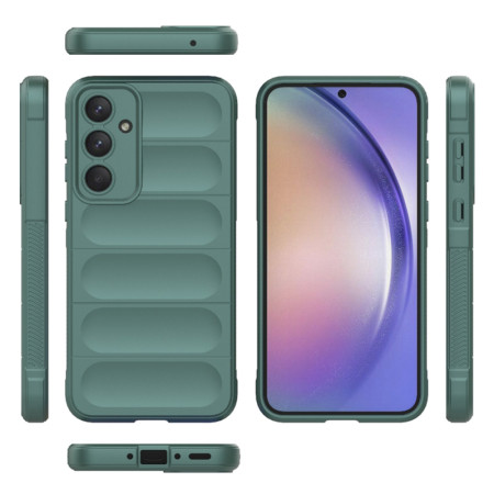 Husa pentru Samsung Galaxy A54, Antisoc, Margini cu Striatii, Design Minimalist, Green