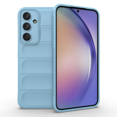 Husa pentru Samsung Galaxy A54, Antisoc, Margini cu Striatii, Design Minimalist, Bleu