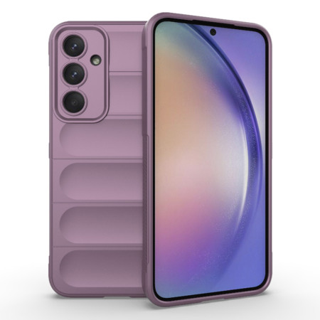 Husa pentru Samsung Galaxy A54, Antisoc, Margini cu Striatii, Design Minimalist, Purple