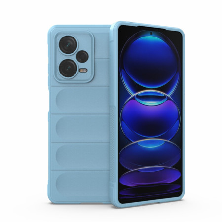 Husa pentru Xiaomi Redmi Note 12 Pro 5G, Antisoc, Margini cu Striatii, Design Minimalist, Bleu