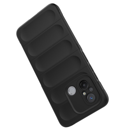 Husa pentru Xiaomi Redmi 12C, Antisoc, Margini cu Striatii, Design Minimalist, Black