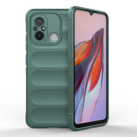 Husa pentru Xiaomi Redmi 12C, Antisoc, Margini cu Striatii, Design Minimalist, Green