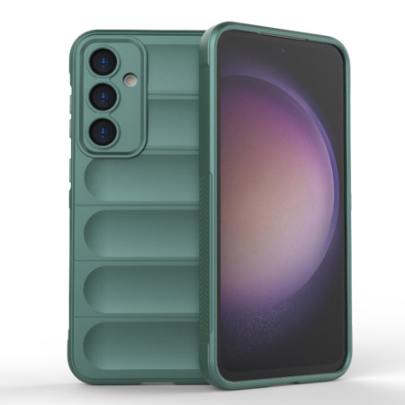 Husa pentru Samsung Galaxy S23 FE, Antisoc, Margini cu Striatii, Design Minimalist, Green