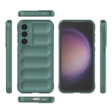 Husa pentru Samsung Galaxy S23 FE, Antisoc, Margini cu Striatii, Design Minimalist, Green