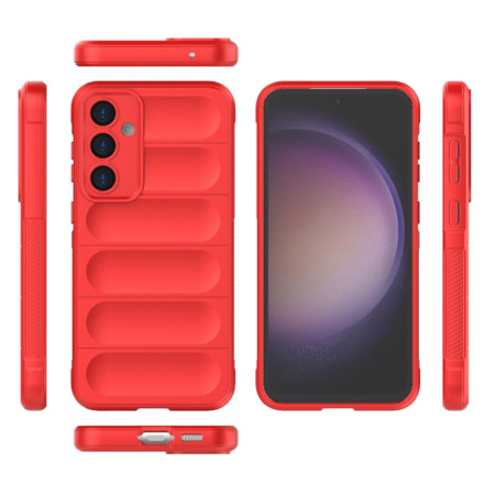 Husa pentru Samsung Galaxy S23 FE, Antisoc, Margini cu Striatii, Design Minimalist, Red