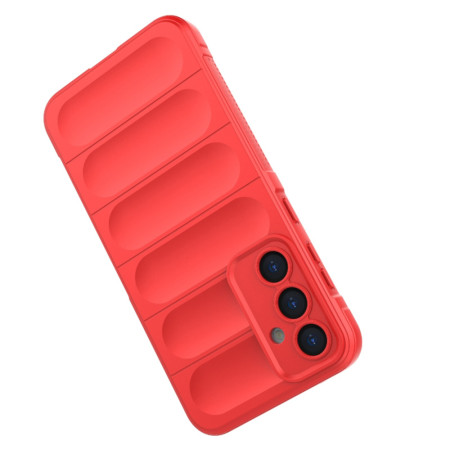 Husa pentru Samsung Galaxy S23 FE, Antisoc, Margini cu Striatii, Design Minimalist, Red