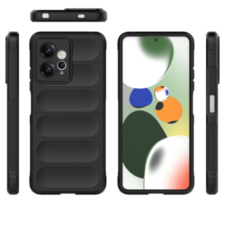 Husa pentru Xiaomi Redmi 12 4G / 12 5G, Antisoc, Margini cu Striatii, Design Minimalist, Black