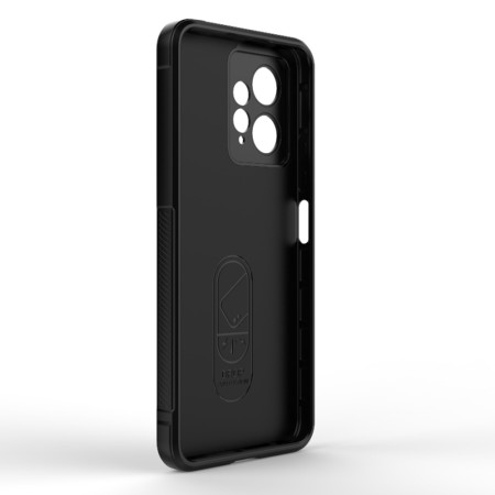 Husa pentru Xiaomi Redmi 12 4G / 12 5G, Antisoc, Margini cu Striatii, Design Minimalist, Black