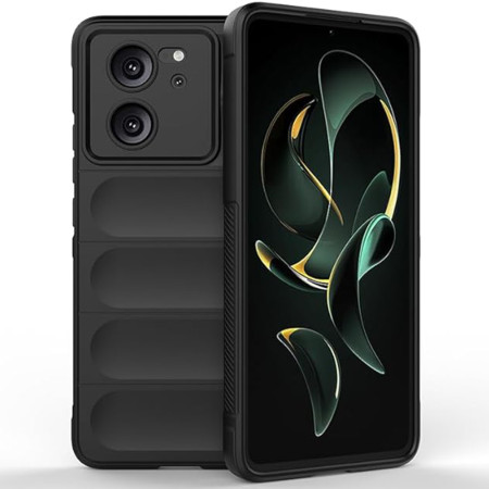 Husa pentru Xiaomi 13T / 13T Pro, Antisoc, Margini Striatii, Magic Shield, Black