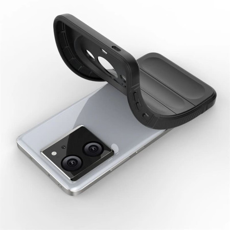 Husa pentru Xiaomi 13T / 13T Pro, Antisoc, Margini Striatii, Magic Shield, Black
