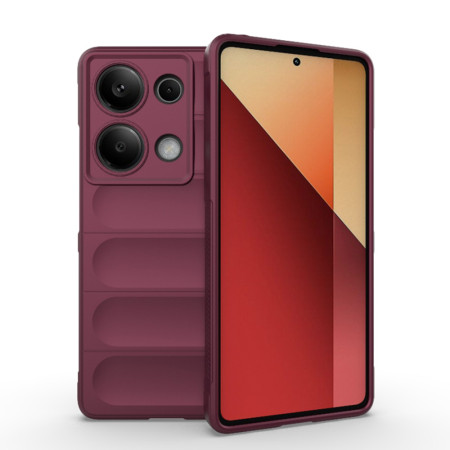 Husa pentru Xiaomi Redmi Note 13 Pro 5G / Poco X6, Antisoc, Margini Striatii, Magic Shield, Bordeaux