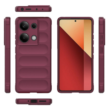 Husa pentru Xiaomi Redmi Note 13 Pro 5G / Poco X6, Antisoc, Margini Striatii, Magic Shield, Bordeaux