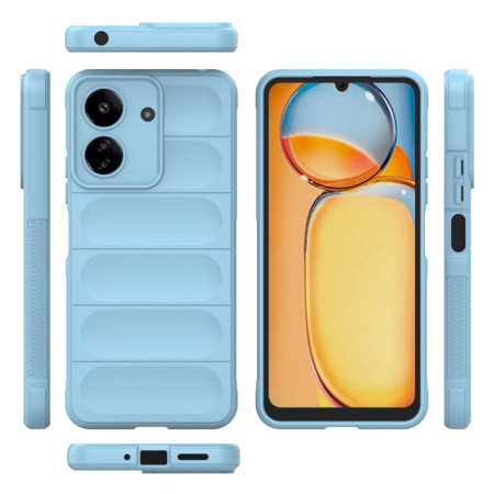 Husa pentru Xiaomi Redmi 13C 4G / Poco C65, Antisoc, Margini Striatii, Magic Shield, Bleu