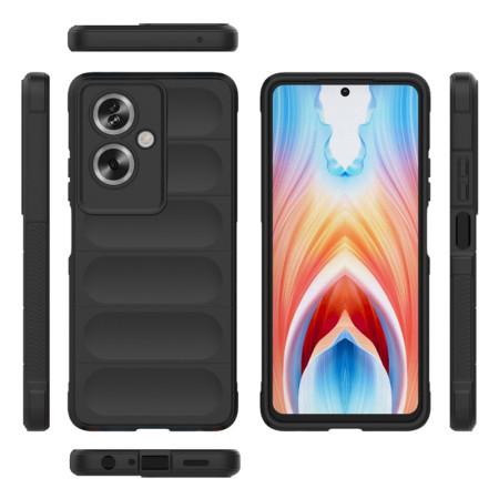 Husa pentru Oppo A79 5G / OnePlus Nord N30 SE, Antisoc, Margini cu Striatii, Design Minimalist, Black