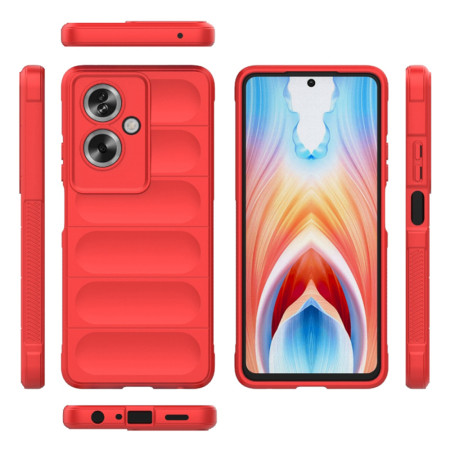 Husa pentru Oppo A79 5G / OnePlus Nord N30 SE, Antisoc, Margini cu Striatii, Design Minimalist, Red