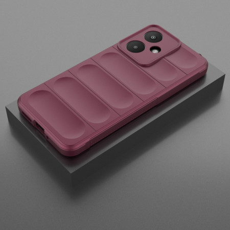 Husa pentru Xiaomi Redmi 13C 5G / Poco M6, Antisoc, Margini cu Striatii, Design Minimalist, Bordeaux