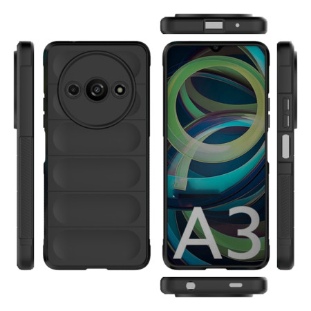 Husa pentru Xiaomi Redmi A3, Antisoc, Margini cu Striatii, Design Minimalist, Black