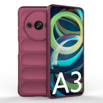 Husa pentru Xiaomi Redmi A3, Antisoc, Margini cu Striatii, Design Minimalist, Bordeaux