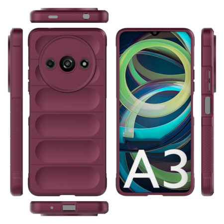 Husa pentru Xiaomi Redmi A3, Antisoc, Margini cu Striatii, Design Minimalist, Bordeaux
