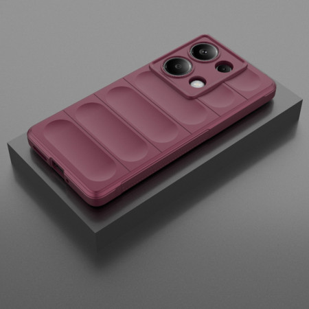 Husa pentru Xiaomi Redmi Note 13 Pro 4G / Poco M6 Pro 4G, Antisoc, Margini cu Striatii, Design Minimalist, Bordeaux