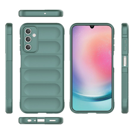 Husa pentru Samsung Galaxy A25 5G, Antisoc, Margini cu Striatii, Design Minimalist, Green