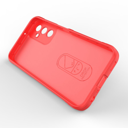 Husa pentru Samsung Galaxy A25 5G, Antisoc, Margini cu Striatii, Design Minimalist, Red