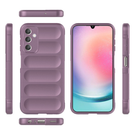 Husa pentru Samsung Galaxy A25 5G, Antisoc, Margini cu Striatii, Design Minimalist, Purple
